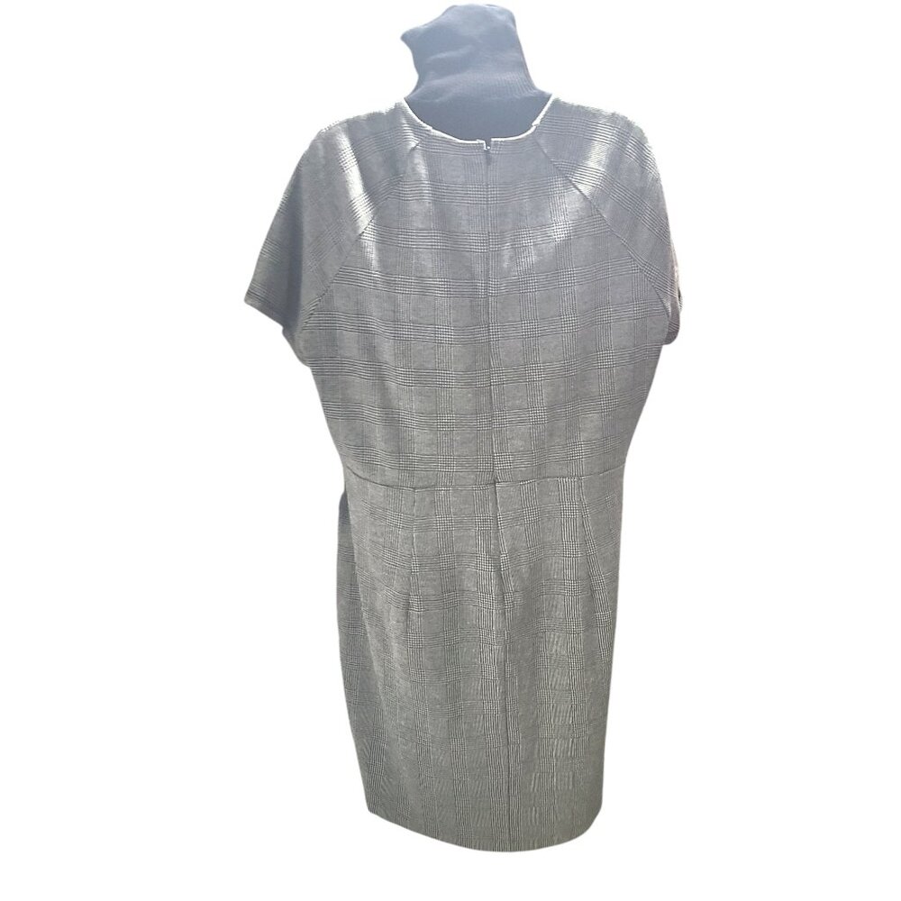 Express Gray Houndstooth Plaid Sheath Office Classic Business Dress Size XL - Picture 12 of 14
